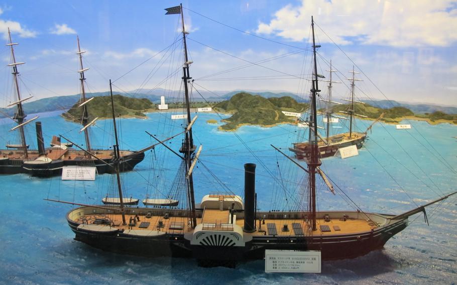 At the Perry Commemorative Museum in Kurihama, follow the commodore’s footprint through the dioramas of Tokyo Gulf featuring Perry’s “Black Ship” fleet - USS Mississippi, USS Susquehanna, USS Powhatan and USS Macedonian.